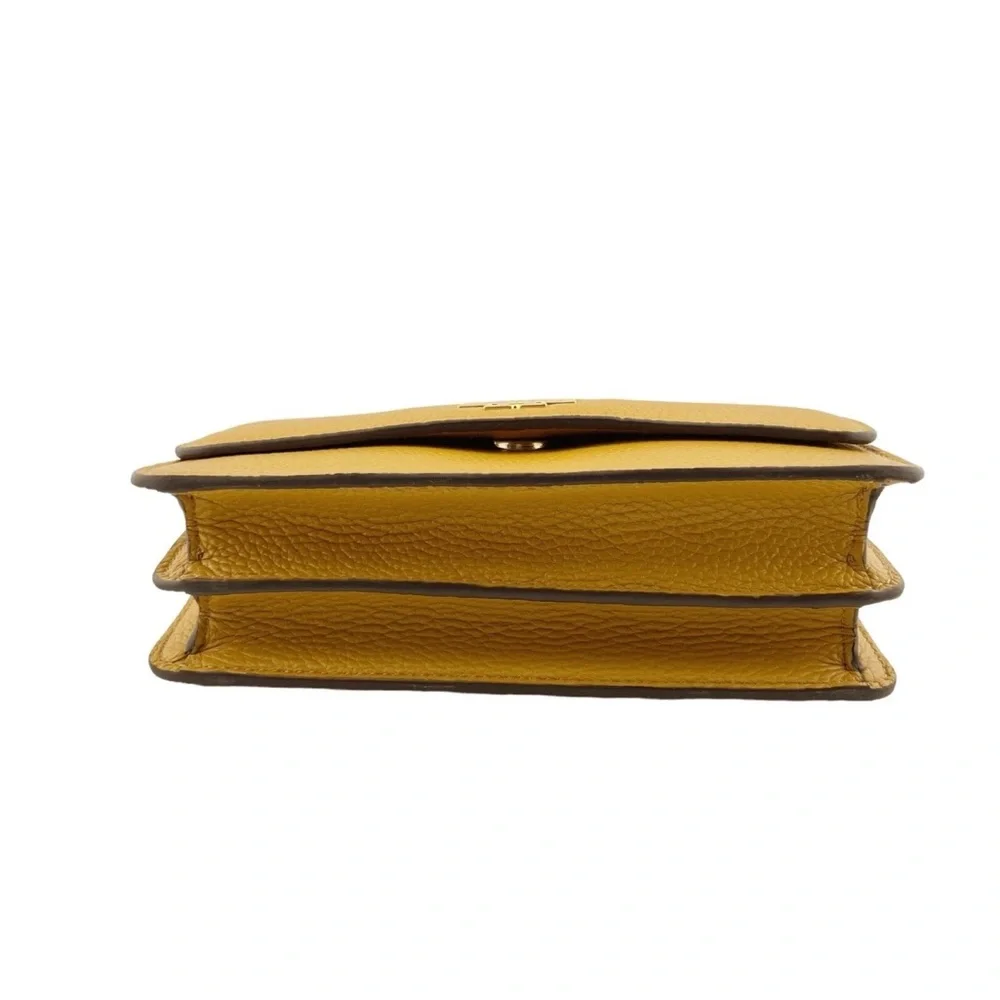 Tory Burch Britten Convertible Crossbody Mini Purse NWT Golden Curry Leather